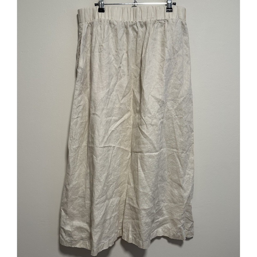 Quince Women's 100% Linen Skirt Sz Large Beige - Picture 4 of 5